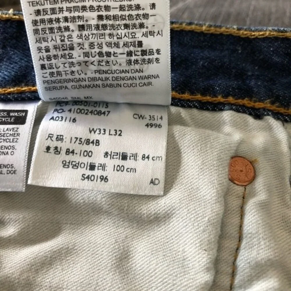 Levi’s straight leg button fly jeans size W33 L32